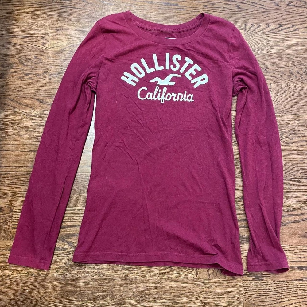 y2k vintage hollister red graphic long sleeve top large